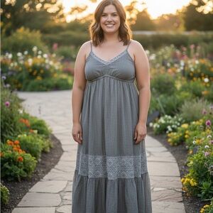 Elegant Gray Maxi Dress